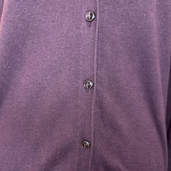 Purple burgundy V-Neck Cardigan Sweater - Picture 2 of 4